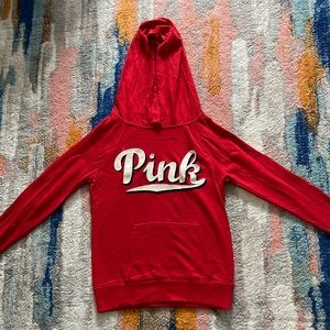 Red Hoodie with White Lettering